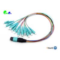 Buy cheap MPO Trunk Cable OM3 12F Fanout 0.9mm MPO Male to LC UPC With Auqe LSZH Fiber product