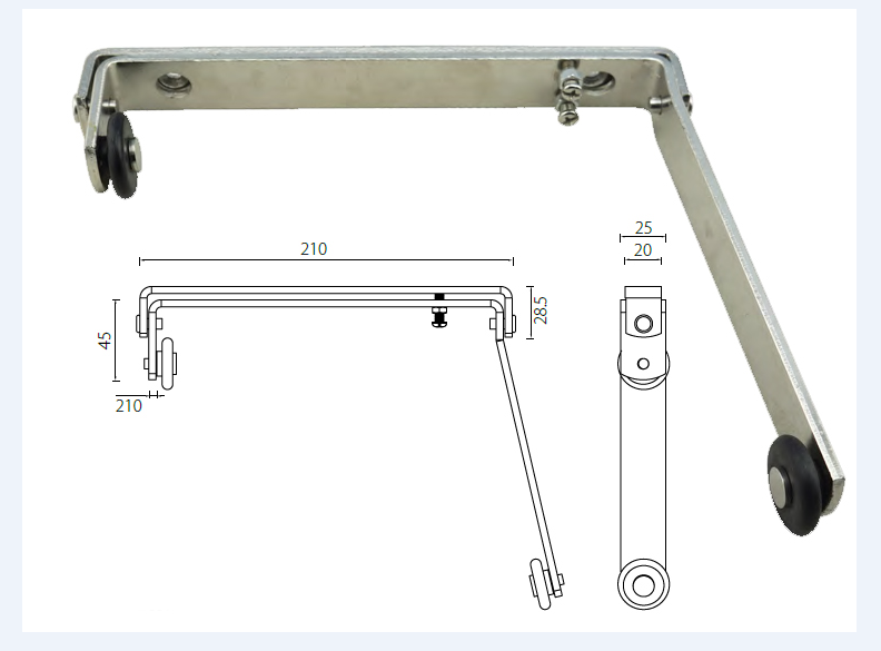 Drop Down Double Door Selector Door Accessories Steel Nickel Plated
