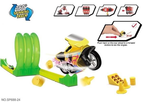 Buy cheap DIY Free Assembly Motocycle Hot Wheels Starter Track Set 360° Spinning 23 Pcs from wholesalers