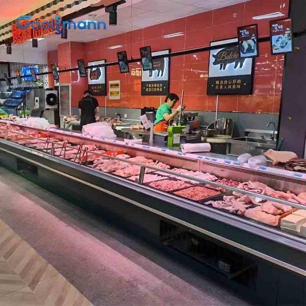 Buy cheap No Door Meat Display Freezer 0 - 5 ℃ Food Cold Storage Butcher Fridge from wholesalers