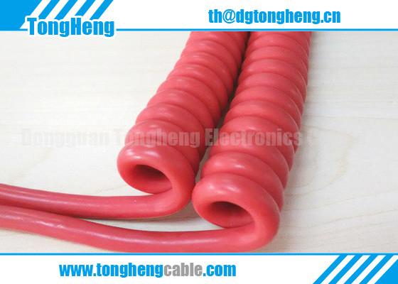 Buy cheap Red Colour TPU Sheathed Customized Equipment Curly Cord Cable from wholesalers