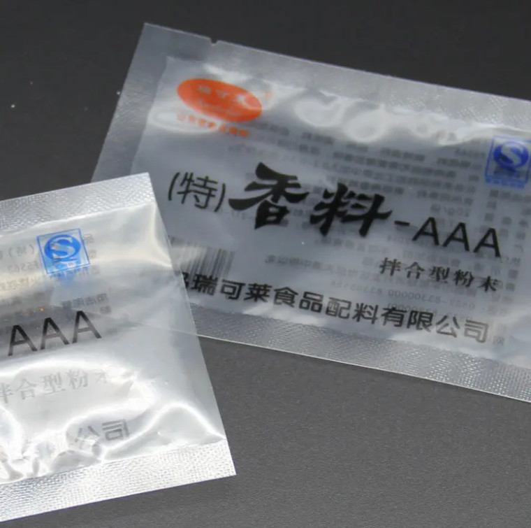 Eco Friendly Custom Printed Plastic Small Bag Seasoning Spices Sugar 3 Side Sealing Transparent Food Packaging Sachet