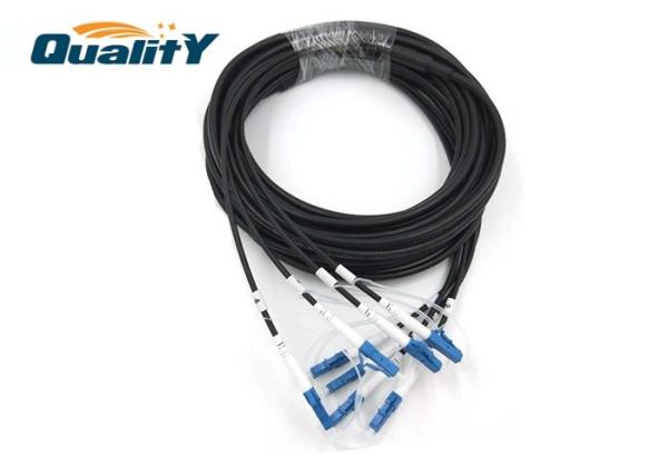 Armored Fiber Optic Cable G652D G657A 4 Core LC UPC To LC UPC / Armored Fiber