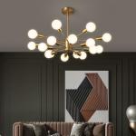 Nordic Led Glass Ball Copper Chandelier Luxury Golden Ceiling chandelier bubbles