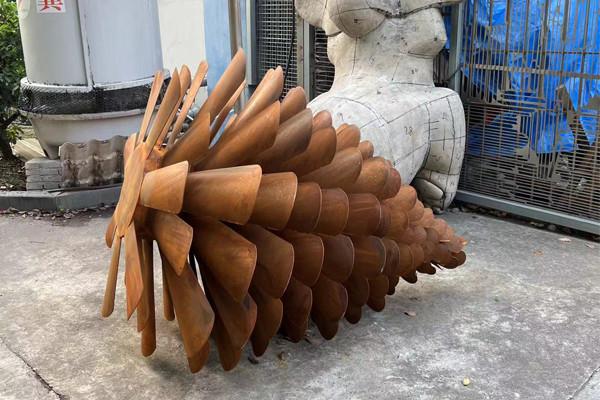 Buy cheap Garden Art Outdoor Ornaments Corten Steel Rusty Pine Cone Sculpture from wholesalers