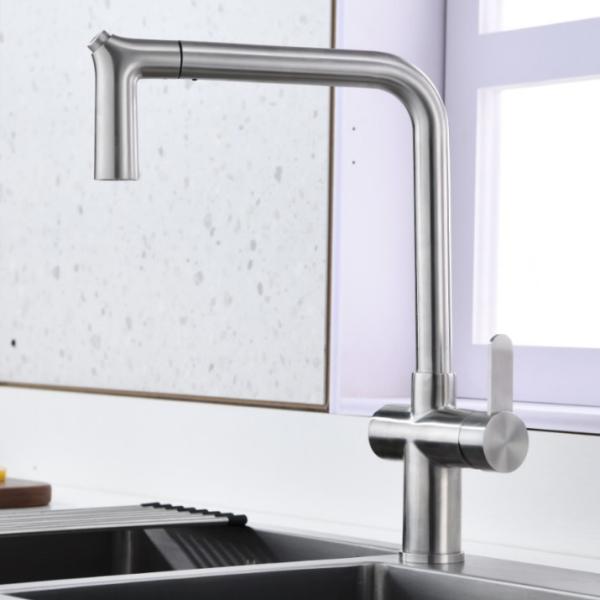 Buy cheap Eco Friendly Touch Activated Kitchen Faucet Ergonomic Pull Out Spray Tap from wholesalers