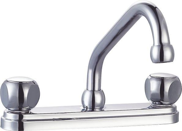 Buy cheap 360 Degree Swivel Chrome 2 Handle Kitchen Faucet OEM ODM from wholesalers
