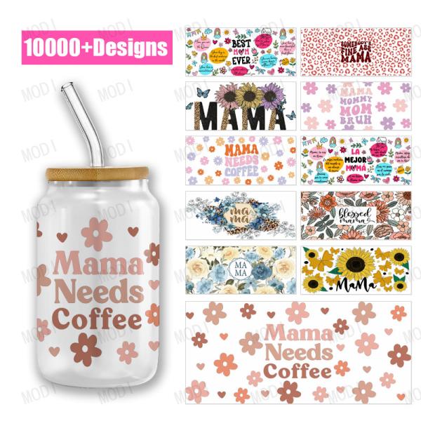 Custom Mama'S Day UV DTF Transfers For Libbey Glass Tumblers Durable And