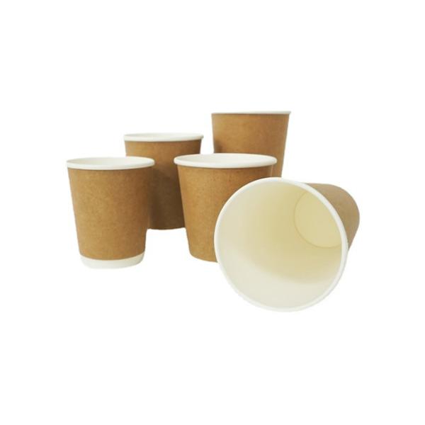 Buy cheap Brown Office Kraft Double Wall Coffee Cup , Disposable Kraft Cups And Lids from wholesalers
