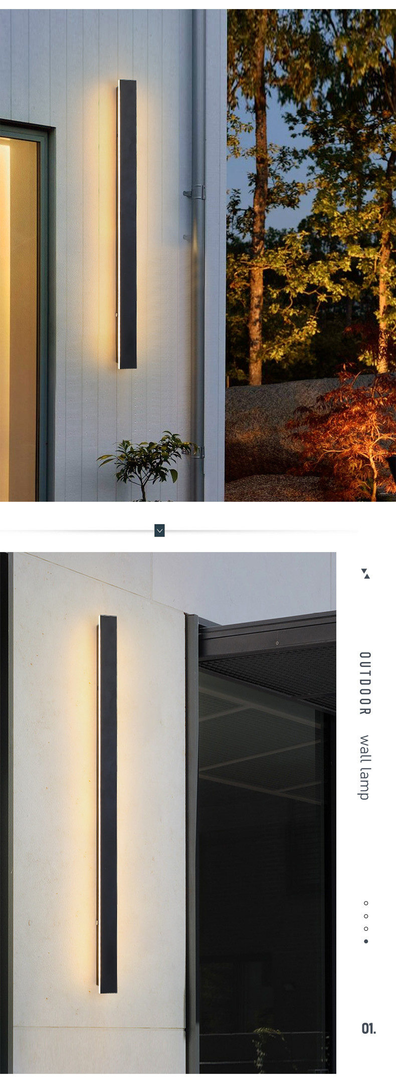 3000K Outdoor Waterproof LED Wall Lights For Living Room 9w 30w 60w 70w