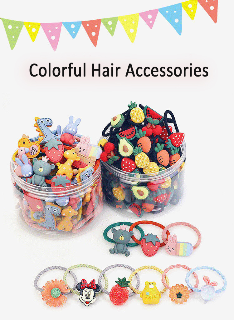 Kids Baby Girl Childrens Hair Set Fruit Hair Tie Animal Headbands 6.5cm