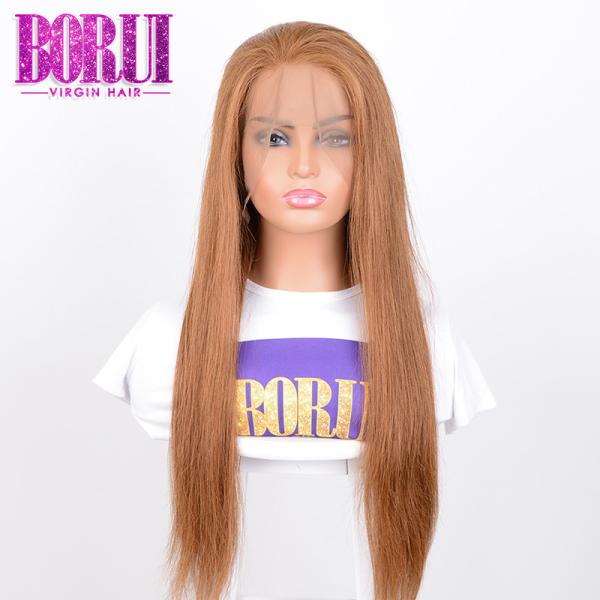 Buy cheap Brazilian Lace Front Wig Pre Plucked #30 Straight Wave human hair 250% Density from wholesalers