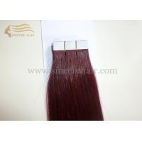 Buy cheap 24" Long Tape In Hair Extensions - 60 CM Popular #99J Tape In Remy Human Hair product