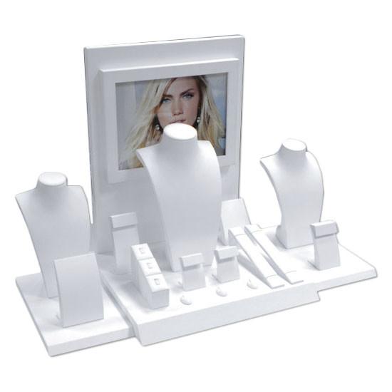 Buy cheap Luxury Leather Jewelry Display Stands Silk Printing Logo Jewelry Holder Set For Bracelet / Bangle from wholesalers
