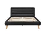 FSC OEM Black Linen Upholstered Queen Bed Fabric Cover