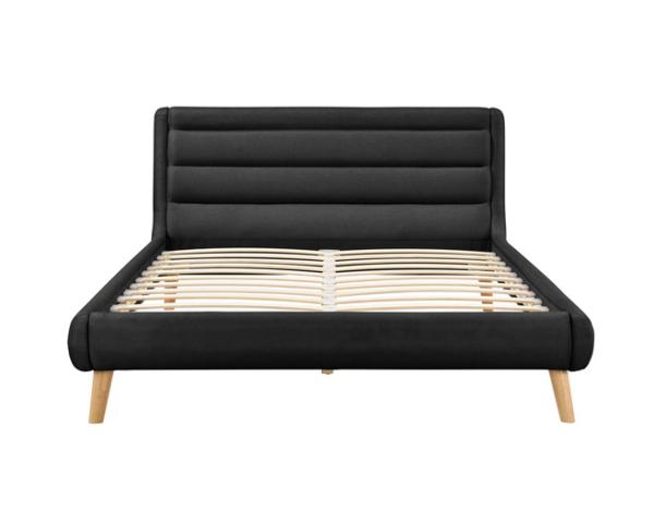 Buy cheap FSC OEM Black Linen Upholstered Queen Bed Fabric Cover from wholesalers