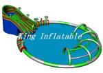 Outdoor Giant Inflatable Water Park 30m Diameter Constant Blower With Crocodile