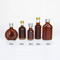 50ml Empty Mini Clear Glass Vodka Whisky Bottles for Glass Products Cosmetic Packing