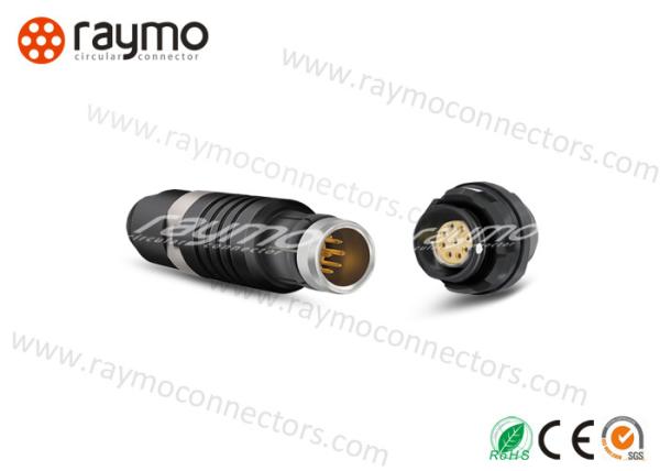 Buy cheap 9 Pins Metal Waterproof Power Connector , Coaxial Power Connector Black Coloe from wholesalers