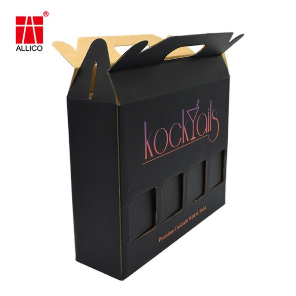Buy cheap Corrugated Cocktail Set Gift Box , B3 B9 W9 4 Bottle Wine Box from wholesalers