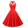 Buy cheap Small Quantity Clothing Manufacturer Retro Polka - Dot Halter Neck Lace - Up Slim Fit Corset Dress from wholesalers