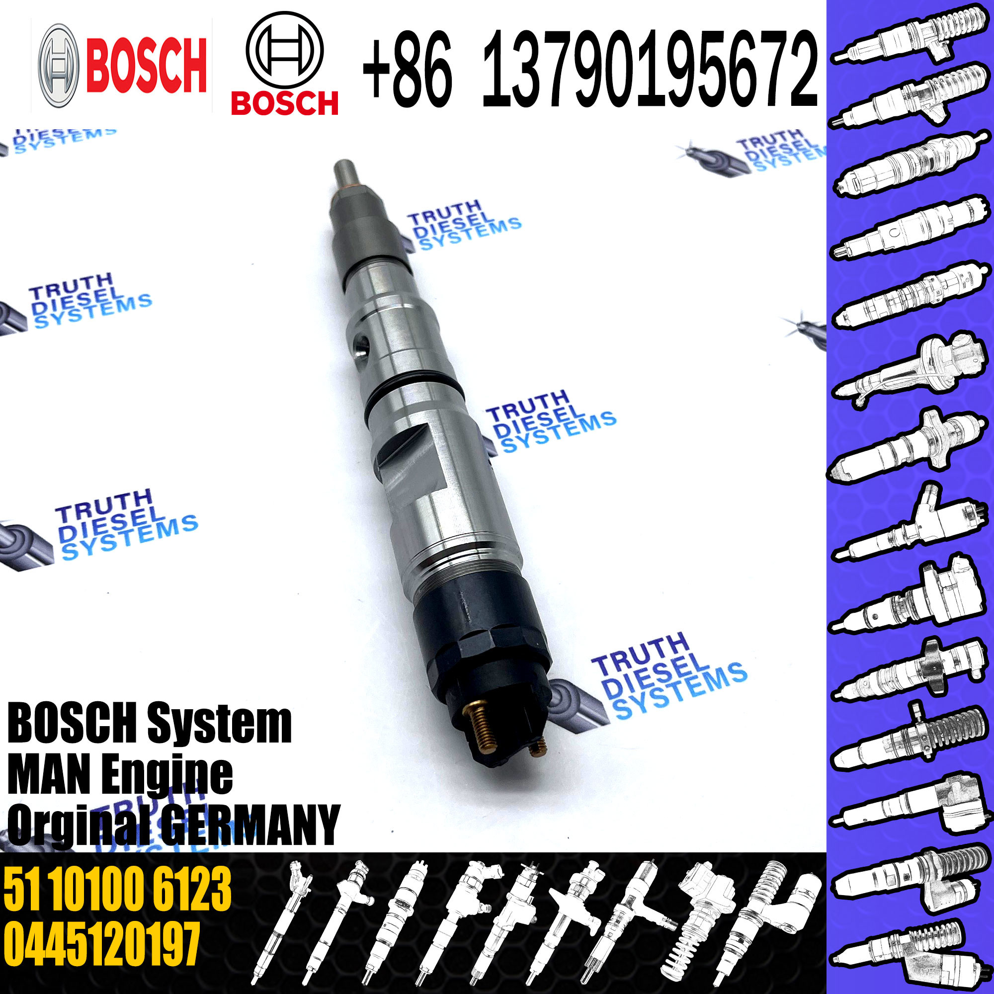 Injector nozzle 0445120197 common rail injector assembly nozzle diesel engine injection 51101006123 51101009123