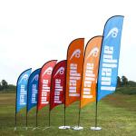 4m Teardrop Advertising Flags Aluminium Fiberglass Digital Printing