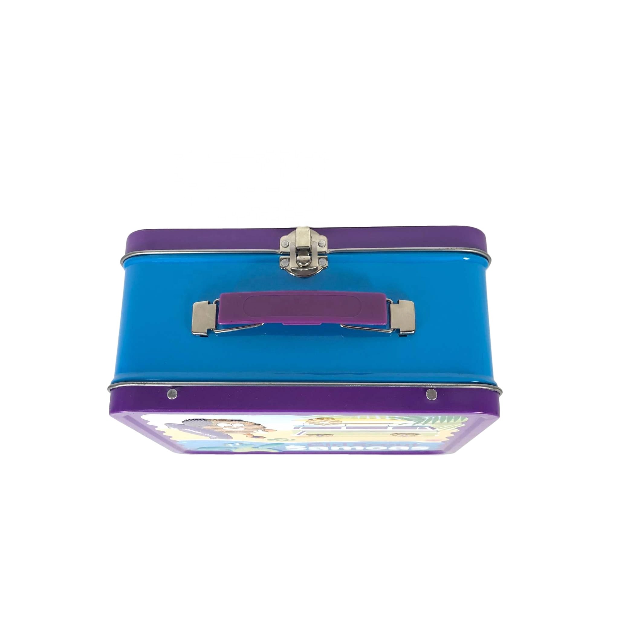 Custom Lunch Tin Boxes with Handles High Quality Tin Cans Vintage Metal Containers