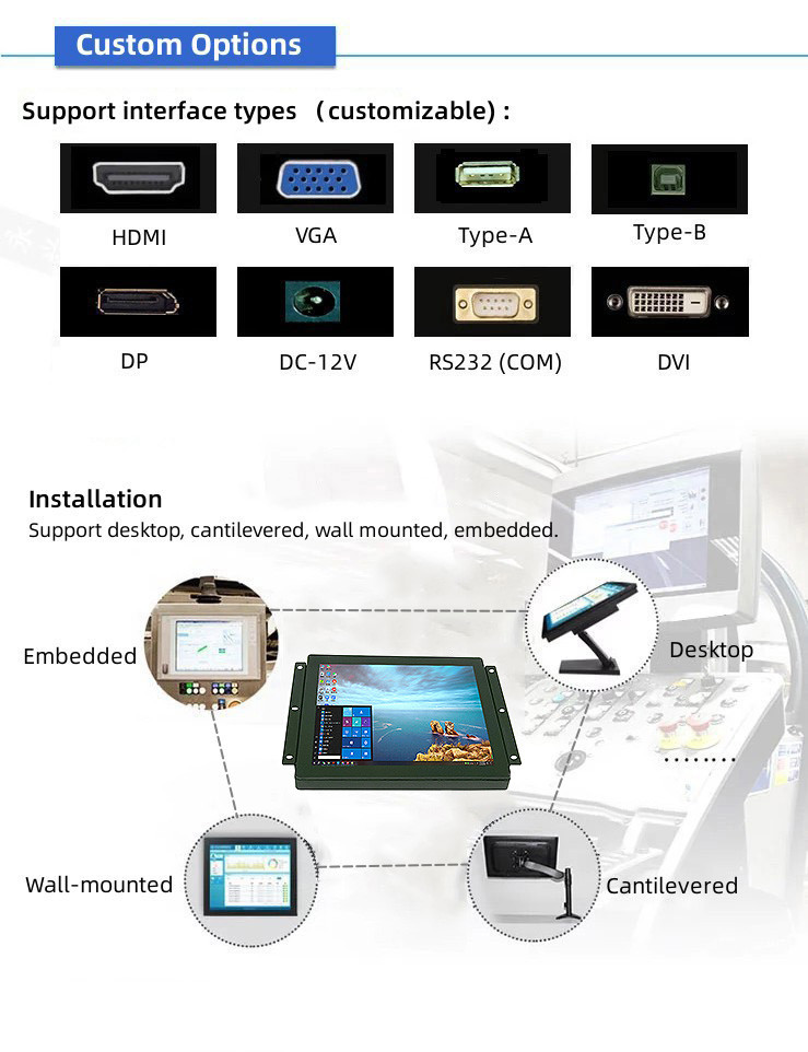 10.4 Inch Embedded Industrial Capacitive Touch Screen Lcd Monitor