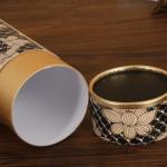 Biodegradable Tea Cylinder Round Gold Stamping Food Paper Tube For Leaf Tea