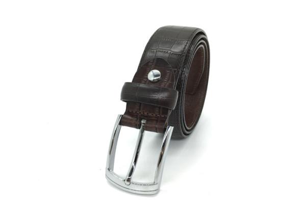Buy cheap Men’s Matte Croco Embossed Leather Dress Belt 35mm Wide Strap With Shinny Nickel Pin Buckle from wholesalers