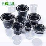 Black PP Disposable Sauce Container Food Grade High Transparency With Lids