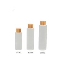 Buy cheap 150ml Frosted Glass Bottle with Bamboo Cosmetic Lotion Container pump Care Skin product