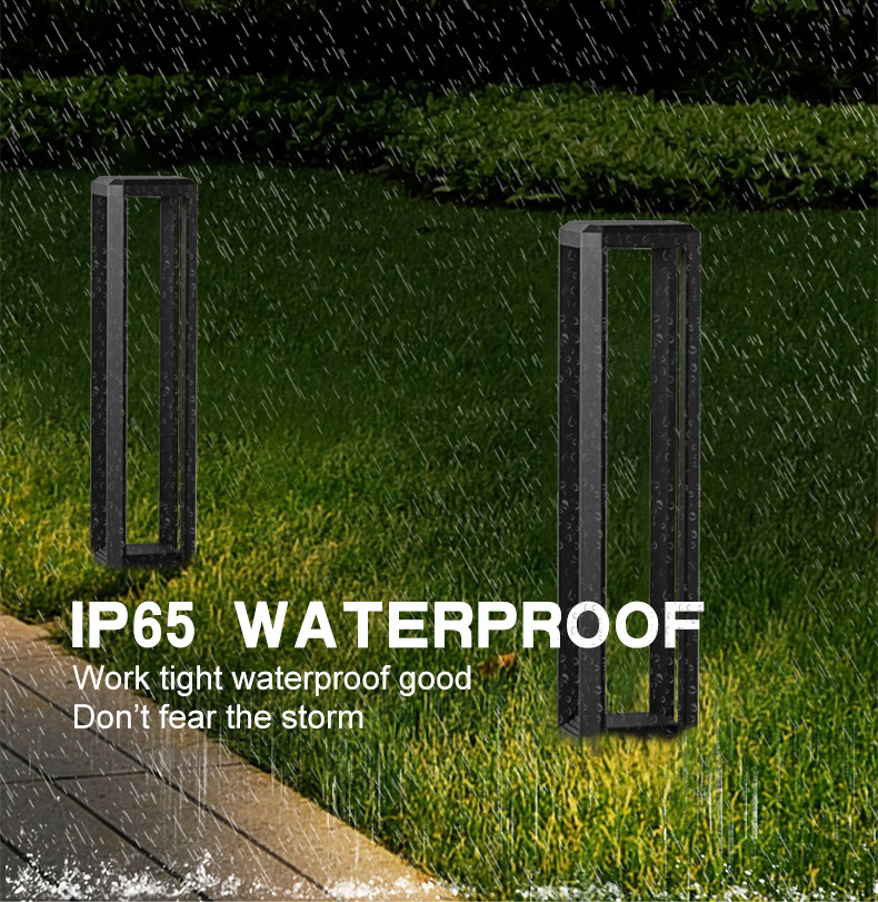 Led Lawn Lamp Aluminum 120*150*600mm 7w 3000k Black
