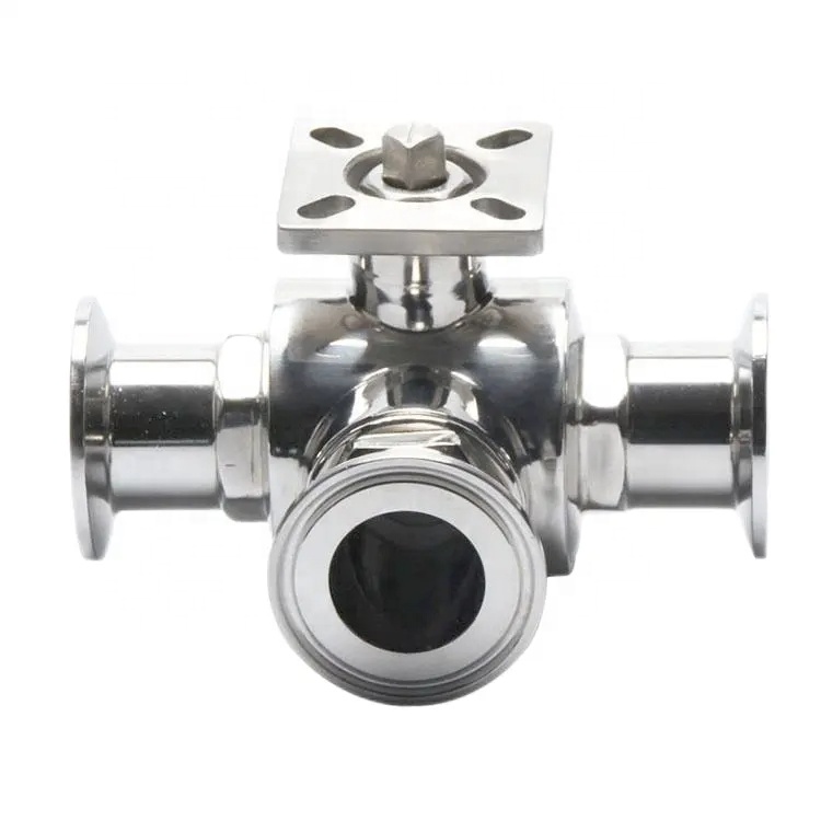 Hygienic Sanitary 3-piece Ball Valve with Forged Design and Clamp Connection in CF8M SS