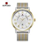 Mesh Strap Mens Watches Quartz Stainless Steel Mineral Crystal Glass With Date