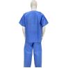 Buy cheap Hospital V Neck Blue Unisex Uniform Disposable Scrub Suit Set Blue Scrub Suit with Elastic Waist from wholesalers