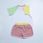 Organic Cotton Unisex Child Street Wear Color Block Biker Short Set