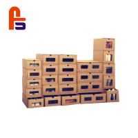 Buy cheap Customized Kraft Paper With Clear PVC Window Cardboard Shoe Storage Boxes product