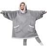 Buy cheap Long Sleeves Flannel Sherpa Oversized Hooded Blankets TV Hoodie Blanket from wholesalers