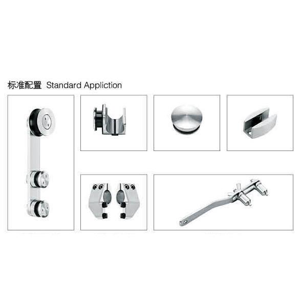 Glass Sliding Door Kit 107A, stainless steel 304, finishing satin, for bathroom
