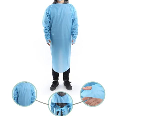 Factory hot sale high quality disposable waterproof CPE isolation gown for