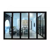 Buy cheap New Design Anti Pinch Hand Aluminum Sliding Door Bifold Brown Glass product