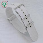 SS304 Custom Canvas Watch Straps , Snowy White 20mm Canvas Watch Band