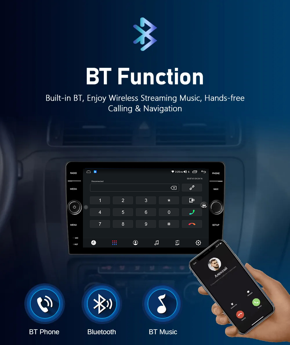 8/9/10" Knob Android 12 8core 4 64GB QELD DSP Car Multimedia System for Universal Year