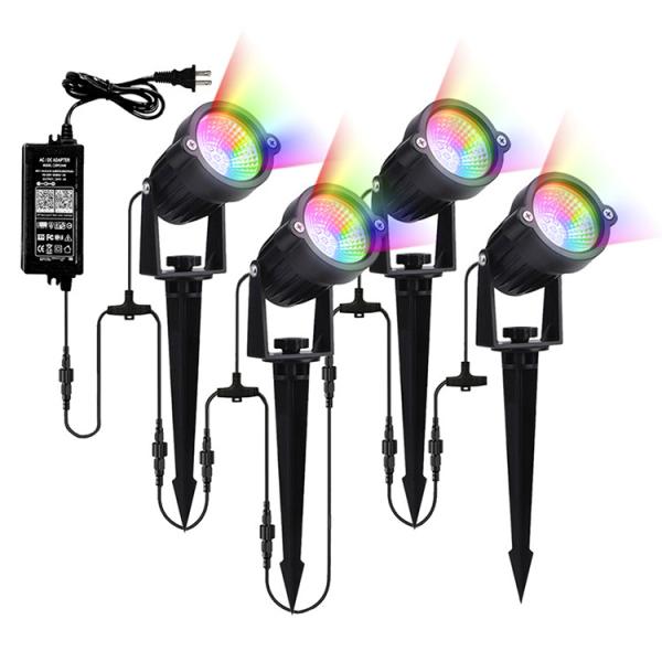 Smart IP65 Outdoor Waterproof RGB LED Light 4 In 1 Landscape Garden LED Spike