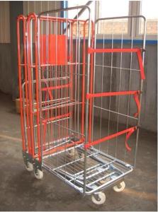 Wholesale Folding Wire Pallet Cages / 4 Side Security Roll Cage Trolley ISO 9001 from china suppliers