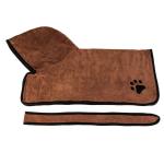 Coffee Super Absorbent Pet Bathrobe Quick Dry Microfibre Dog Robe All Season