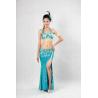 Buy cheap Light Blue Graceful Halter Neck Bras & Skirt for Performance Belly Dancing Clothes from wholesalers
