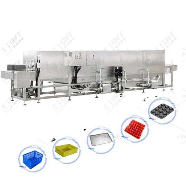 Buy cheap High Spray Washing Cleaning Machine For Plastic Turnover Basket Trays Egg Tray Crate Washer Tunnel from wholesalers